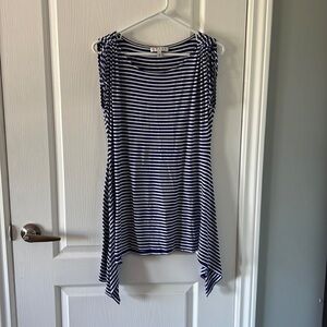 𝅺CHAUS blue and white striped sleeveless top